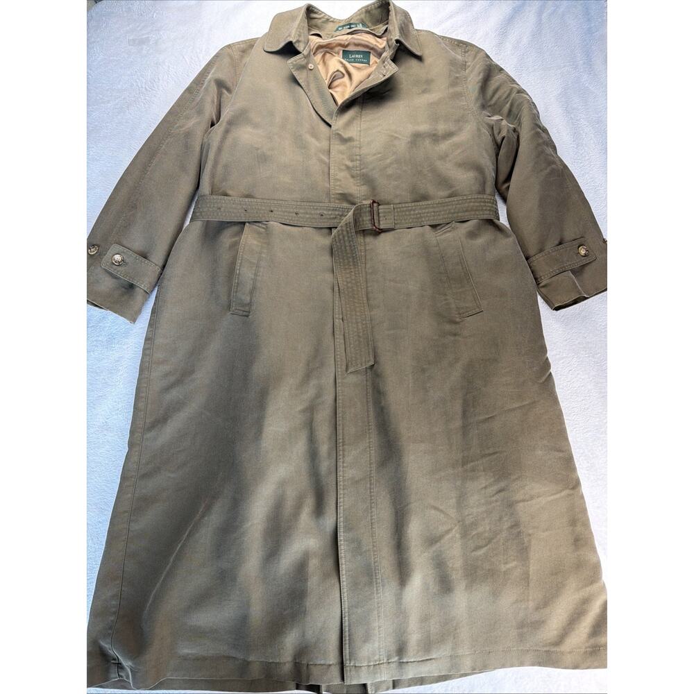 Vintage Lauren Ralph Lauren Women’s Trench Coat With Belt Green 44L